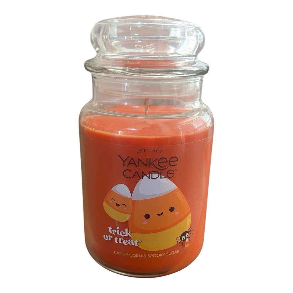 Yankee Candle Trick Or Treat Halloween Candy Corn Large 22 Oz Jar Candle New - Picture 2 of 7
